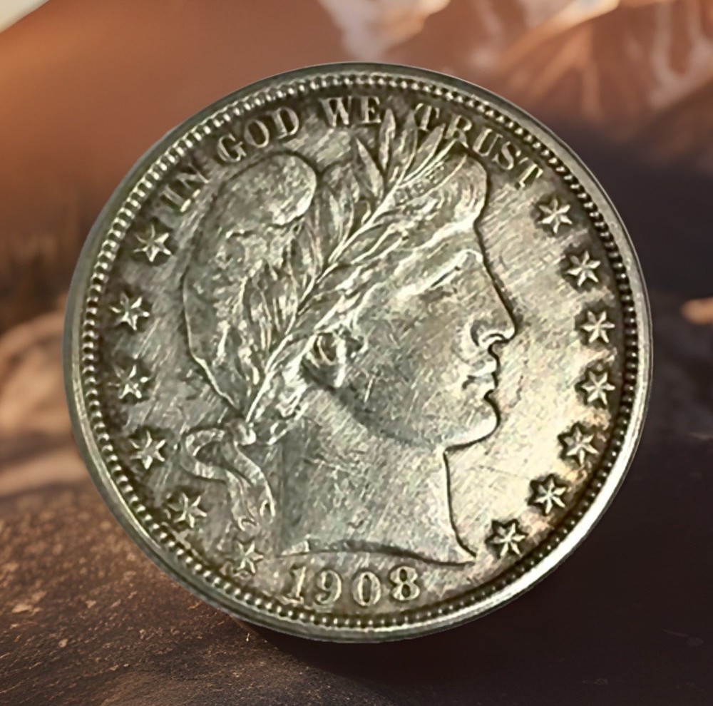 1908d 50c Barber Half Dollar AU