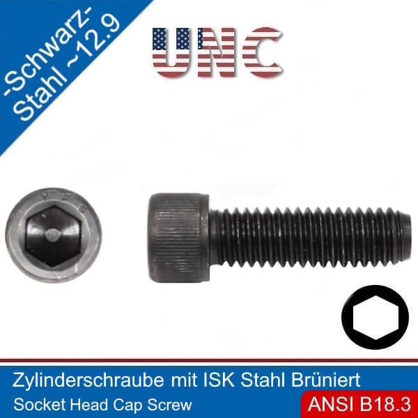 Socket Head Cap Screw 6-32 UNC Steel 12.9 Black |