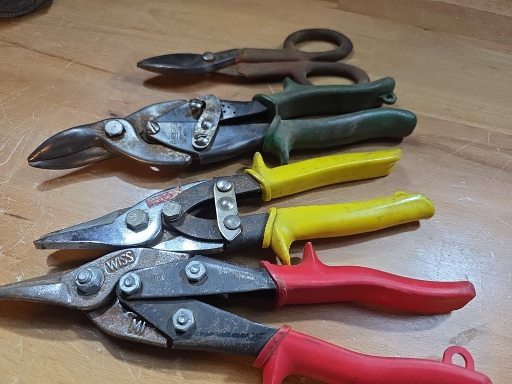 (4Pc Set - Straight, Left, & Right Cut Compound Action Tin Snips -- Ships Free