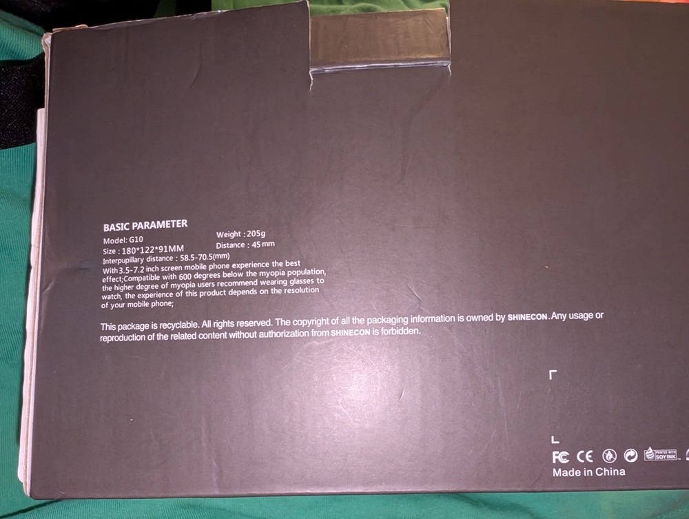 VR Shinecon Virtual Reality Glasses - New Never Used