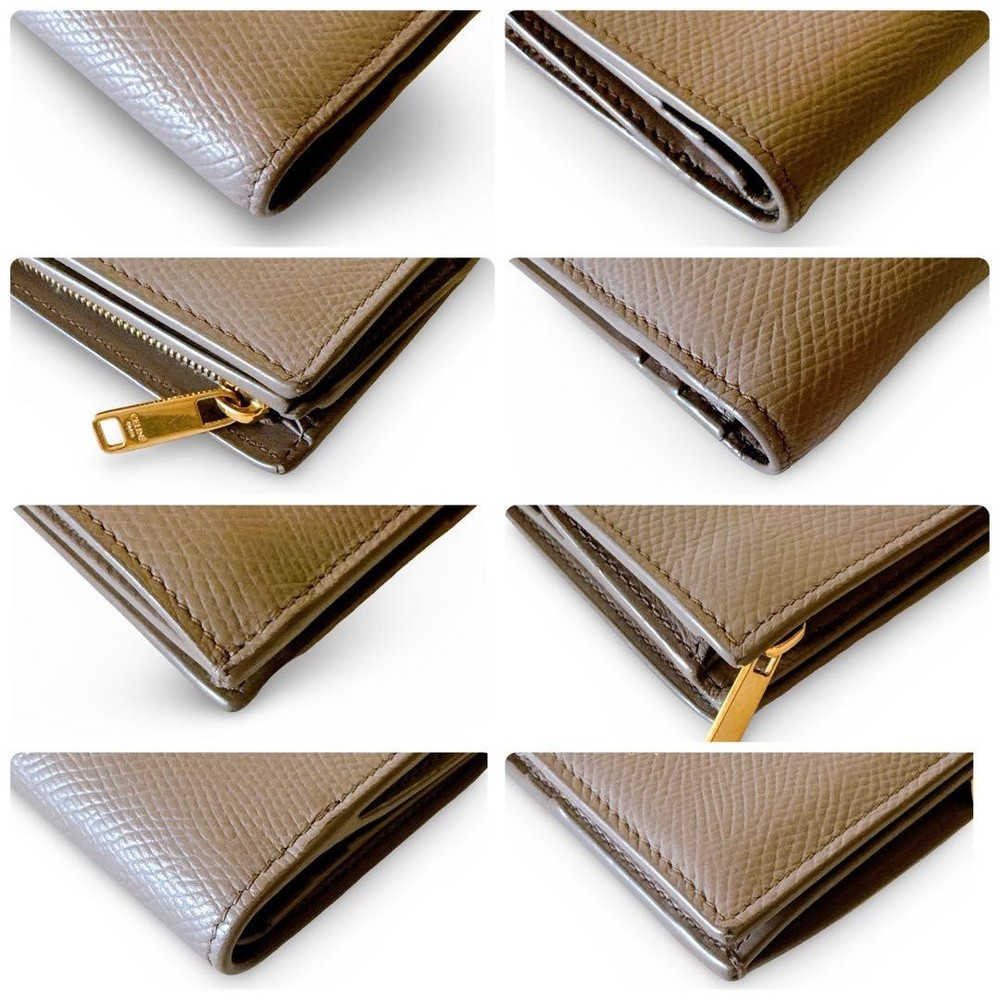 condition CELINE Compact Wallet Pebble Leather From Japan