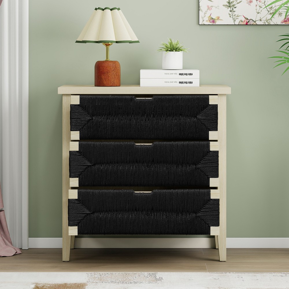 3 Drawer Sideboard Buffet with Adjustable Shelves, Storage Cabinet