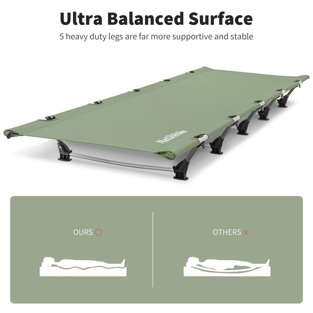Naturehike GreenWild Ultralight Folding Camping Cot - 4.8 lbs, Compact
