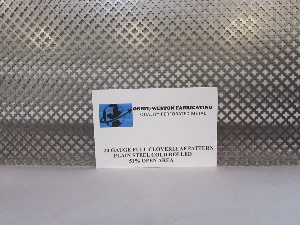 DECORATIVE CLOVERLEAF PATTERN PERFORATED STEEL --24" x 24"