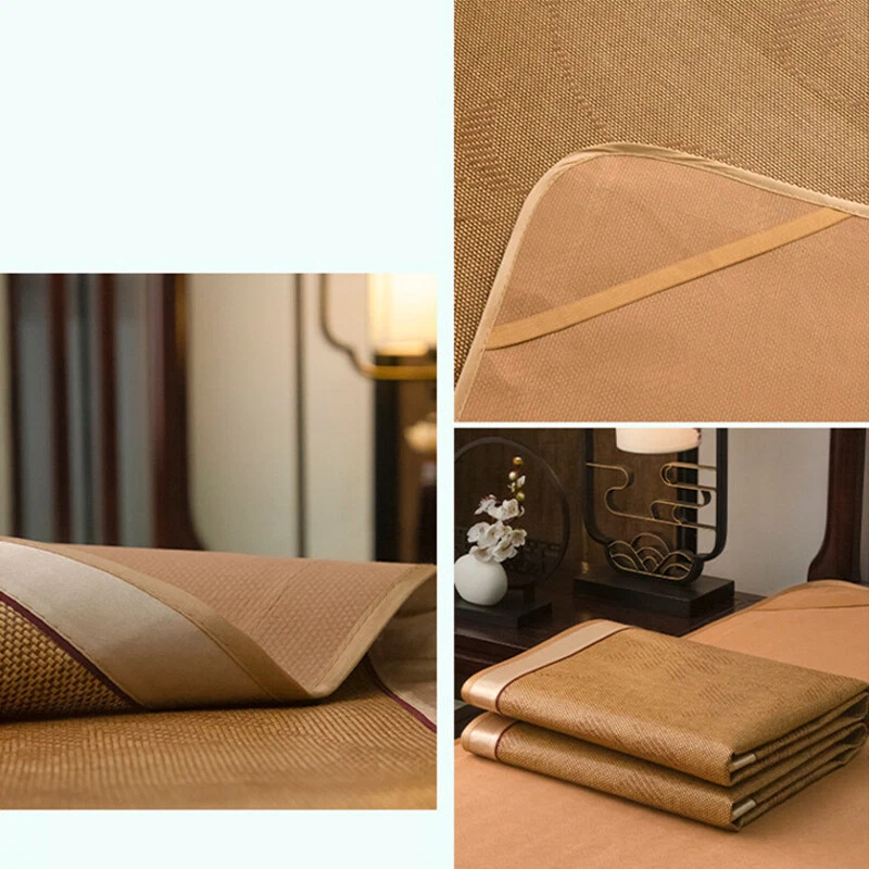 Summer Sleeping Mat For Bed Rattan Foldable Nature Bamboo Cool Bed Mat Pad
