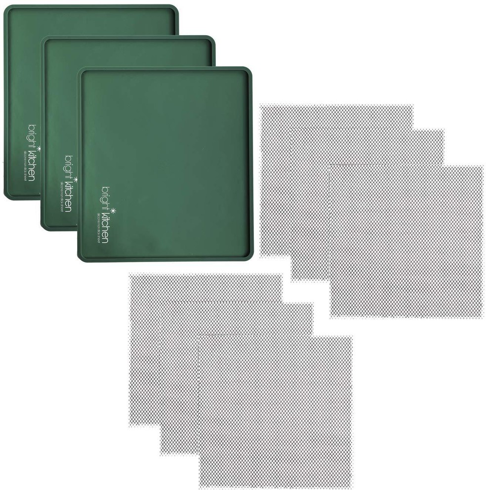 3 Edge Fruit Leather Silicone + 6 Mesh Screen Dehydrator Sheets Compatible With