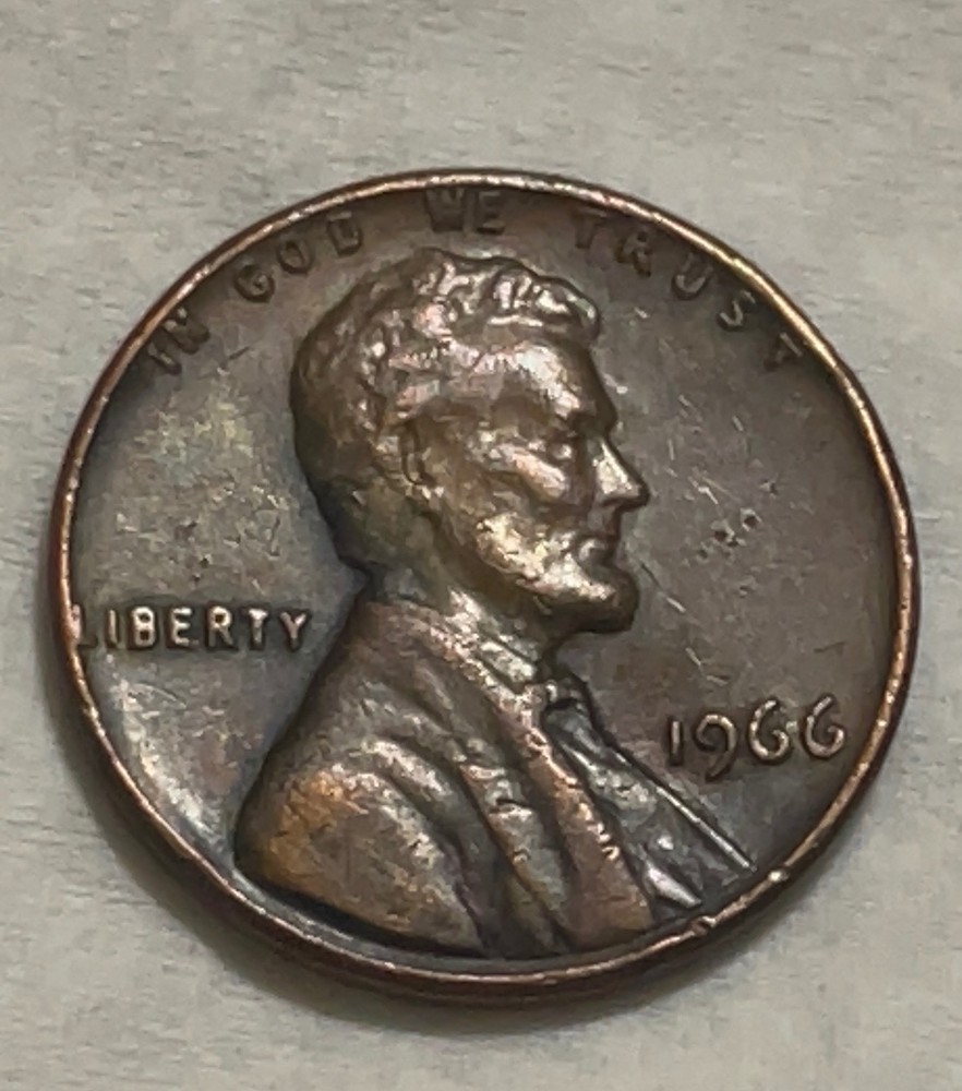 1966 no mint mark penny error in beautiful condition