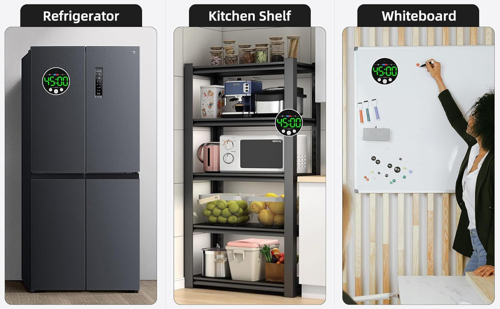 Large LED Digital Timer, Countdown Loud Timer for Kitchen Cooking, Classroom Wh