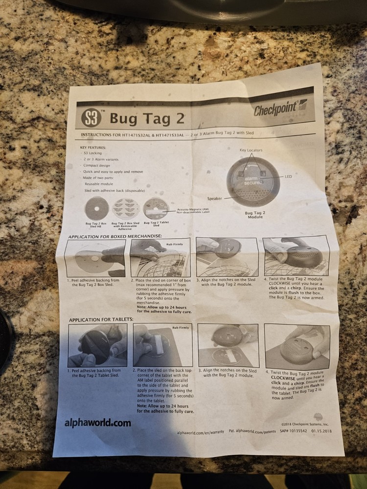 ALPHA BUG 2 10116735 Retail Security Tag 25 Ct