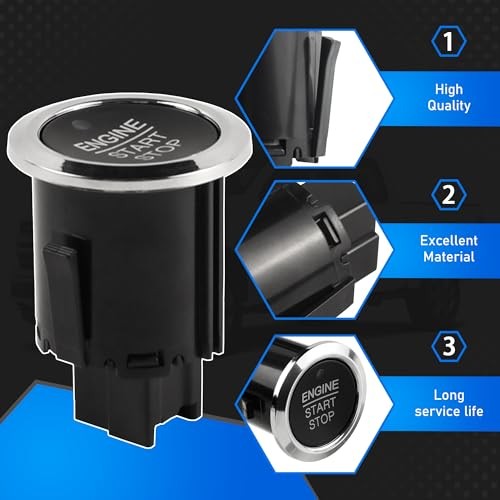 Ignition Starter Switch Start Stop Push Button Assembly Compatible with 2015