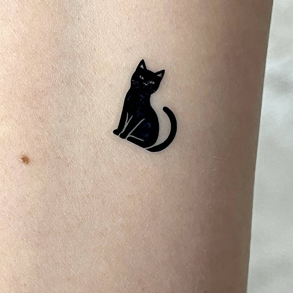 Black Cat Temporary Tattoo Sheet, Cat Tattoo, Tiny Black Tattoos