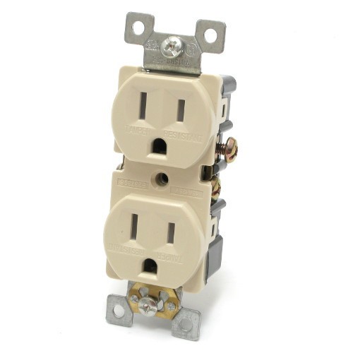 Duplex Receptacle, Ivory Tamper Resistant 100 Pack