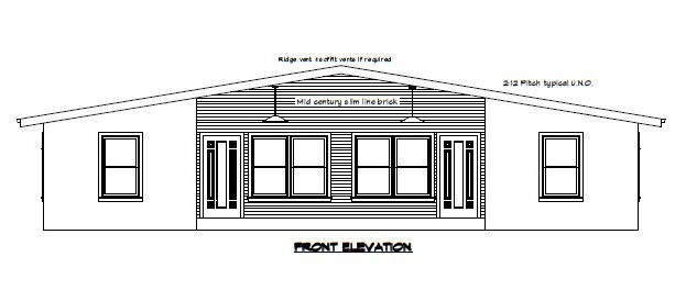 Mid-Century Modern Duplex PLAN PDF for Affordable Duplex 912 Sq. Ft. Per Unit