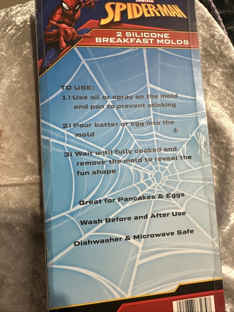 Marvel Spider-Man Silicone Egg & Pancake Breakfast Molds Set NEW