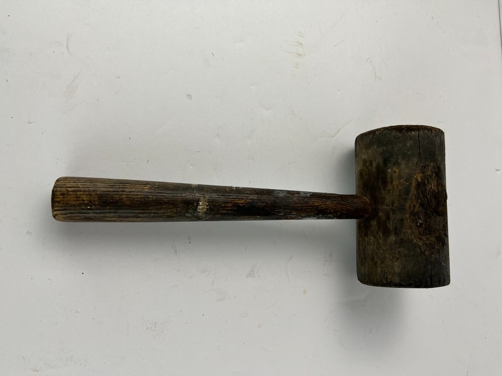 Antique Wood Handle Mallet Handle Primitive 5 x 10"