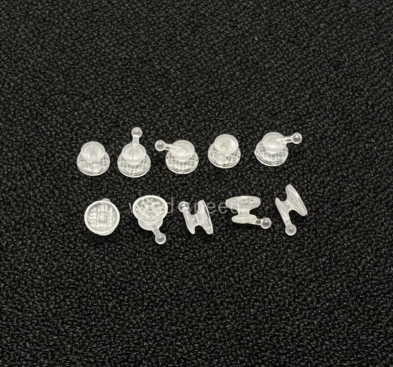 10PC Dental Orthodontic Ceramic Lingual Buttons Bondable Round Mesh Base Bracket