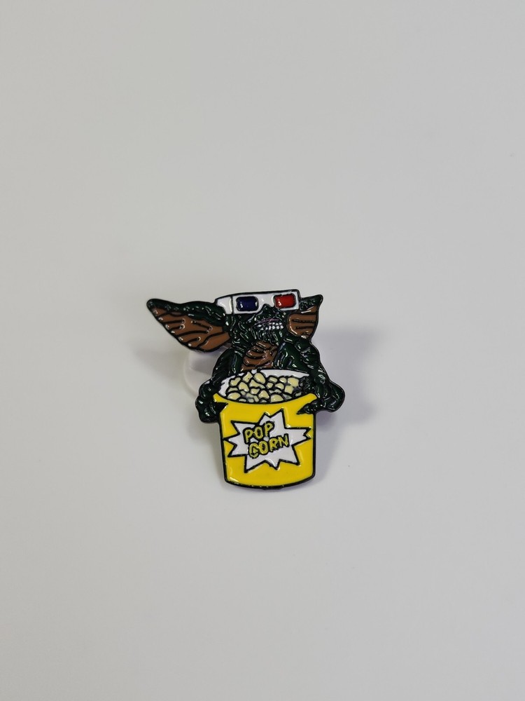 Gremlin Eating Popcorn With 3D Glasses Lapel Pin *