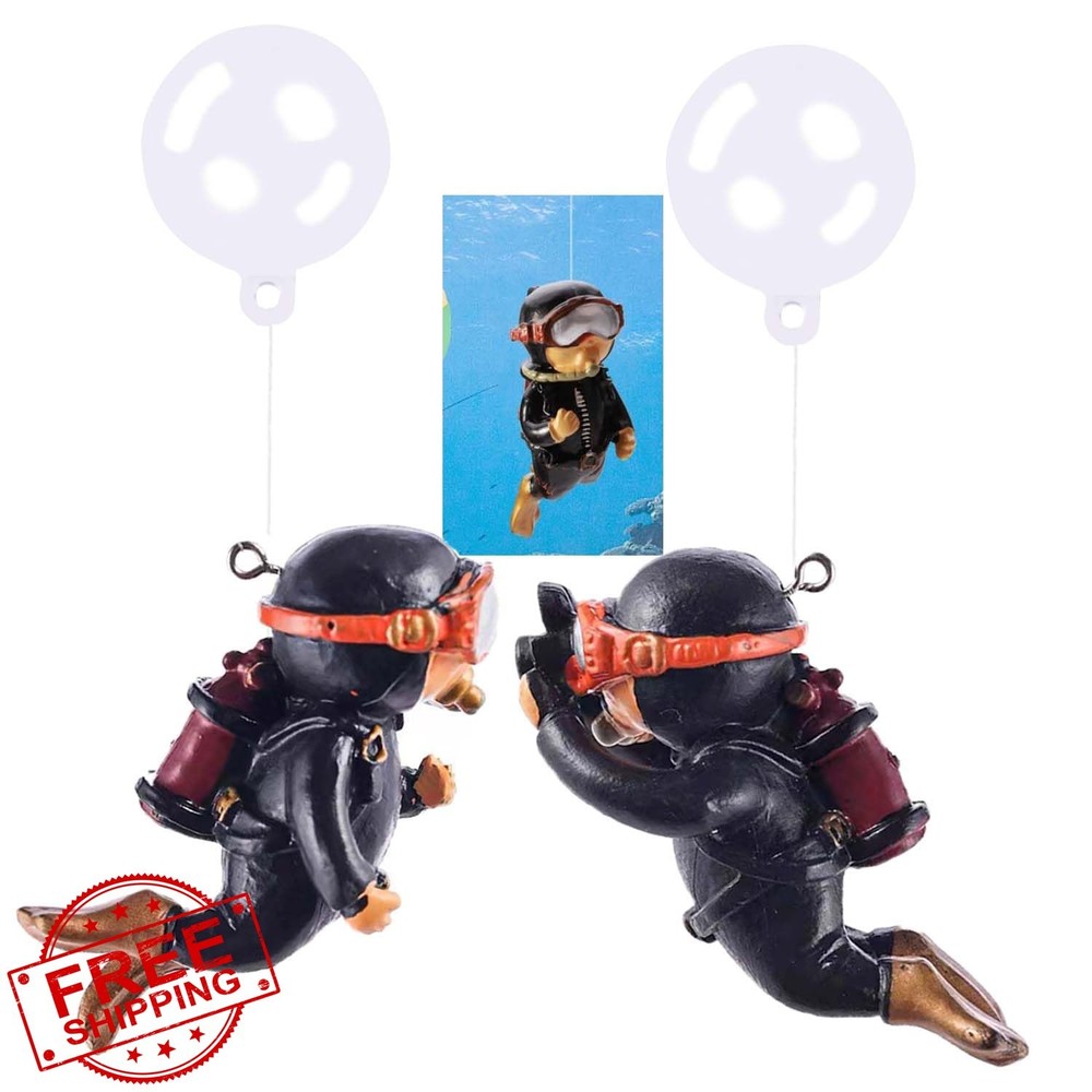 Wonfly Aquarium Decorations 2 Pack, Little Diver Ornament