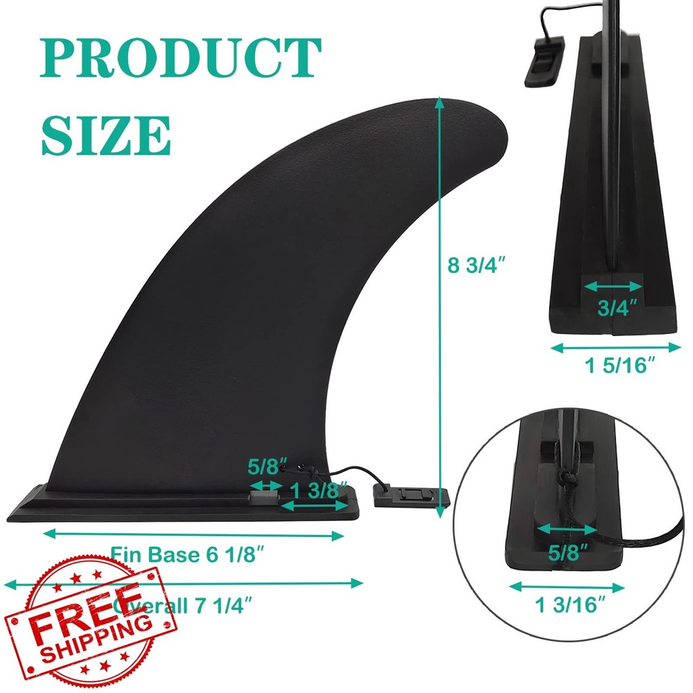 Anfyko 9" SUP Fin Replacement Universal Paddle Board Nylon