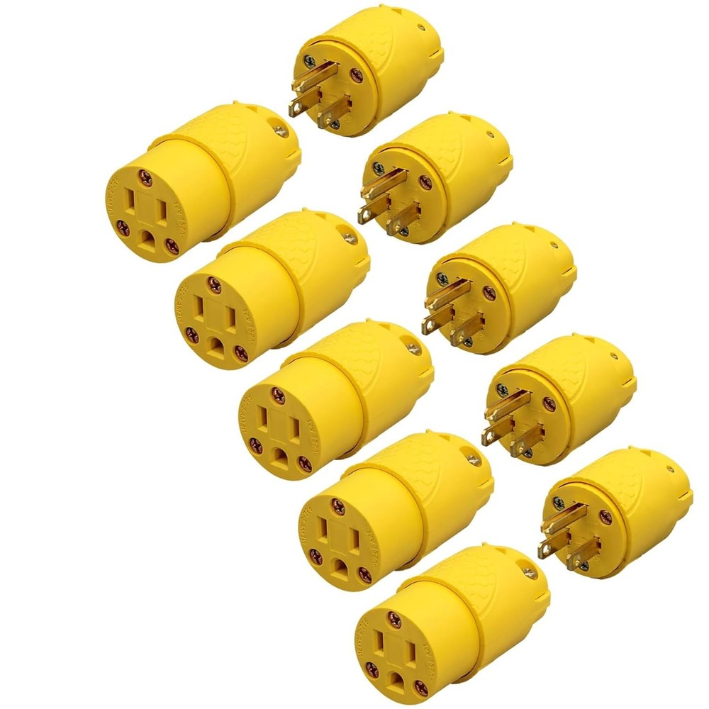 ThunderWay Electrical Replacement Plug & Connector Set, Extension Cord Ends M...