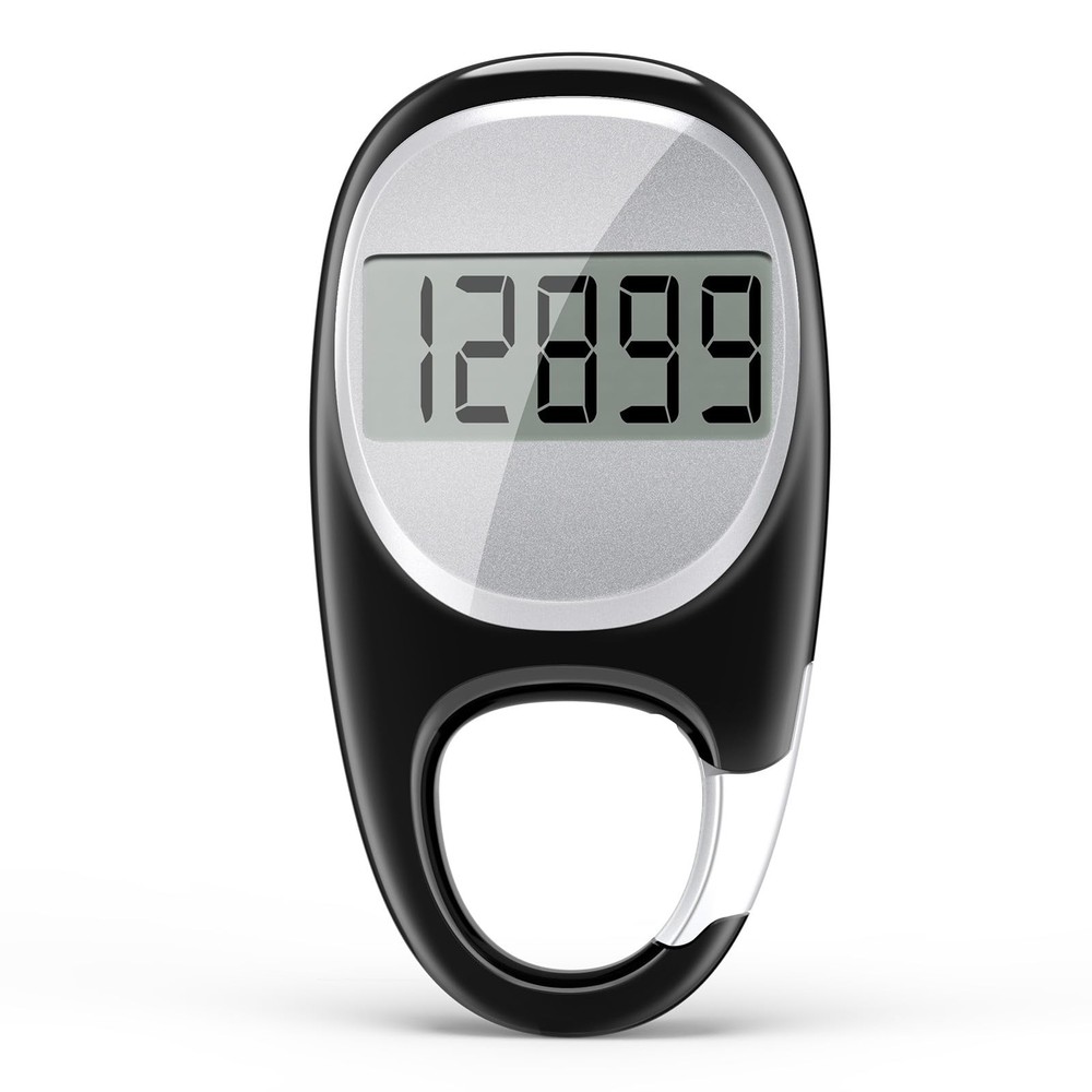 Simple Pedometer for Walking, Accurate Step Tracker with Carabiner, 3D Step C...