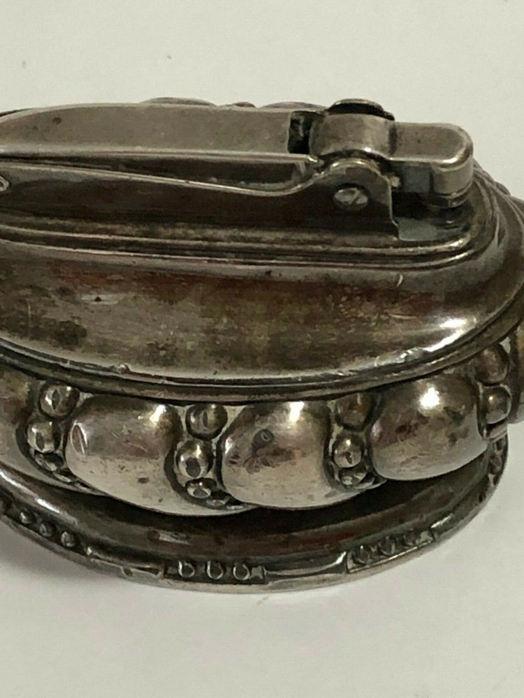 Vintage Ronson Cigarette Cigar Table Lighter Crown Silverplated Patina Untested