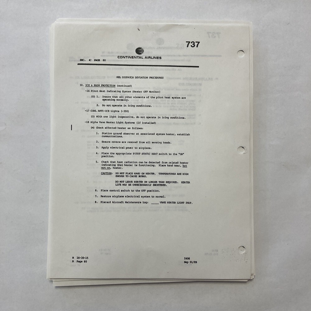 Boeing 737 Minimum Equipment List (MEL)