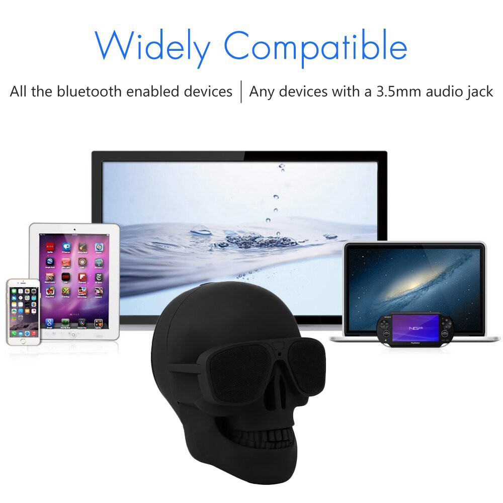 Skull Bluetooth Speakers Portable Wireless Speaker Support TF/U Disk/AUX