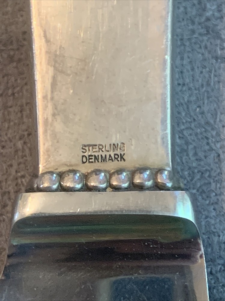 Sterling Silver Georg Jensen Denmark Beaded Pattern Cake Knife