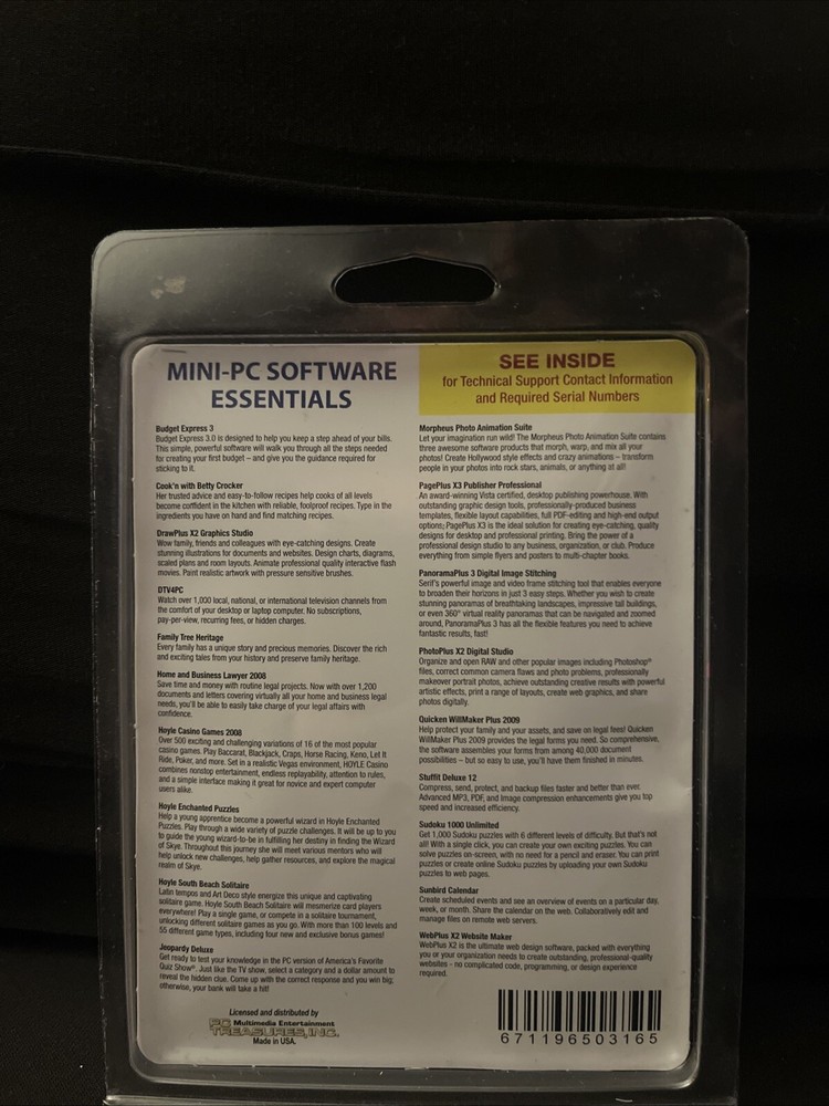 Mini-PC Software Essentials II - 17 Programs on 1 USB Drive New 4 GB