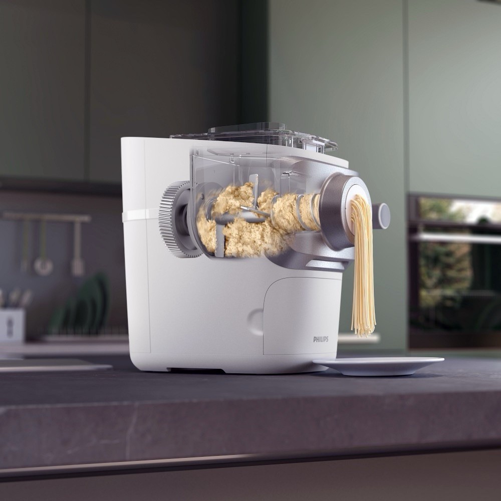 Philips Automatic Electric Pasta Maker Extruder White with Pasta Discs