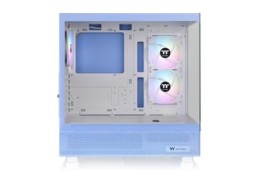 Argb Hydrangea Blue Mid Tower Computer Chassis With Tempered Glass Fans Usb 3.2