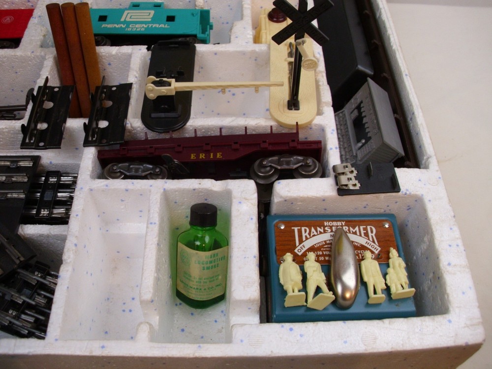 MARX BIG RAIL WORK TRAIN STEAM TYPE ELECTRIC 5 PIECE TRAIN SET BOXED