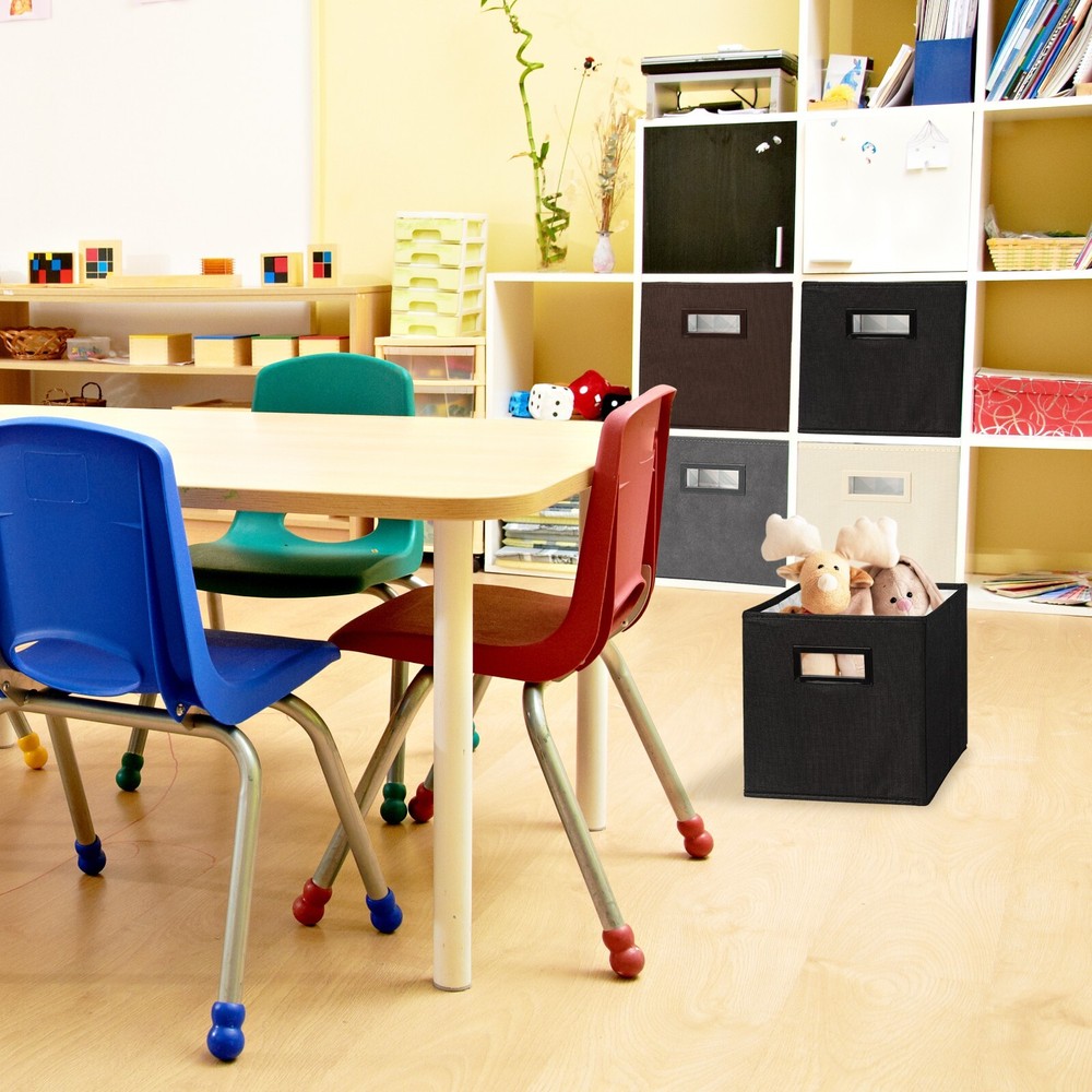 Superio Fabric Organizing Bin, 11" Brown Fabric Cube 4-Pack