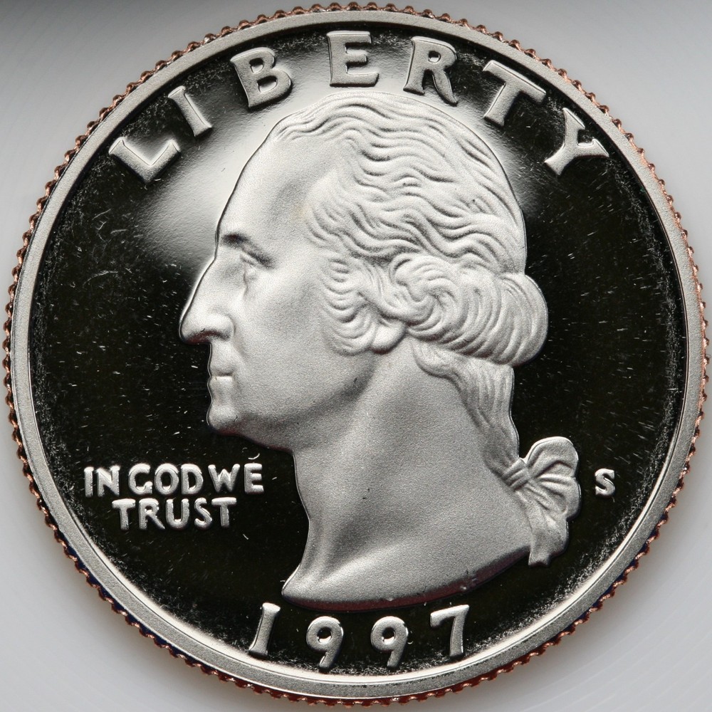 1997 S Gem DCam Proof Washington Quarter CN-Clad