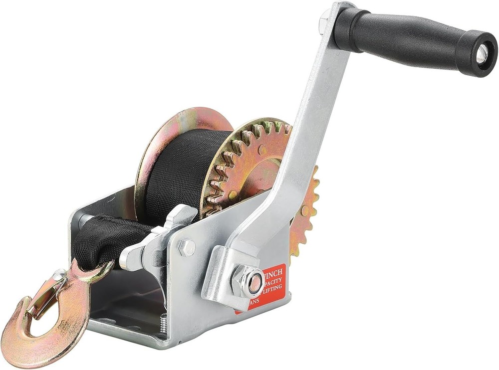 Compact 800LBS Hand Winch for Boats - Easy Install with Two-Way Ratchet System