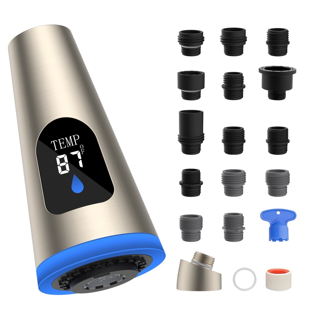 Kitchen Faucet Head Replacement Pull Down Kitchen Spray Head LED Temp Display US