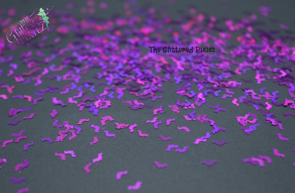 GRAPE NERDZ small BAT shaped Glitter- Pixie Shapes-