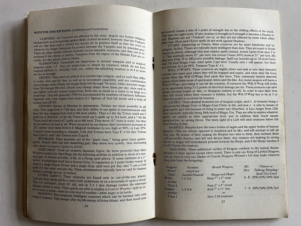 Dungeons and Dragons Greyhawk TSR 1976