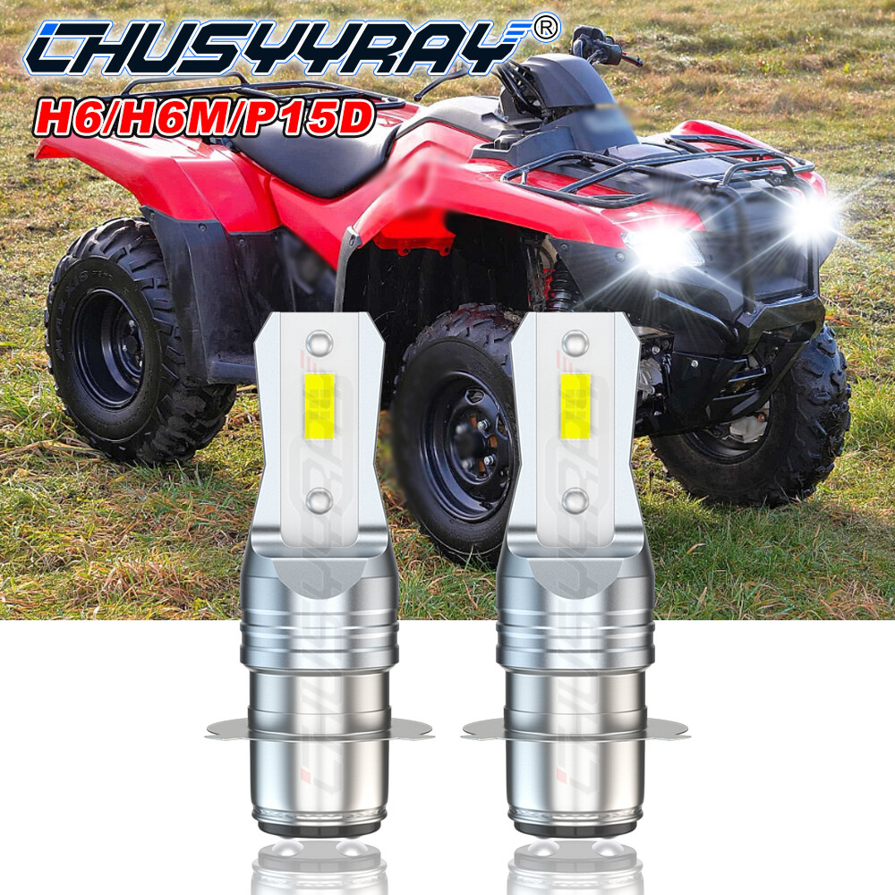 For Honda TRX450R Kick Start 2006-2009 LED Headlights Lights 2x P15D H6M Bulbs