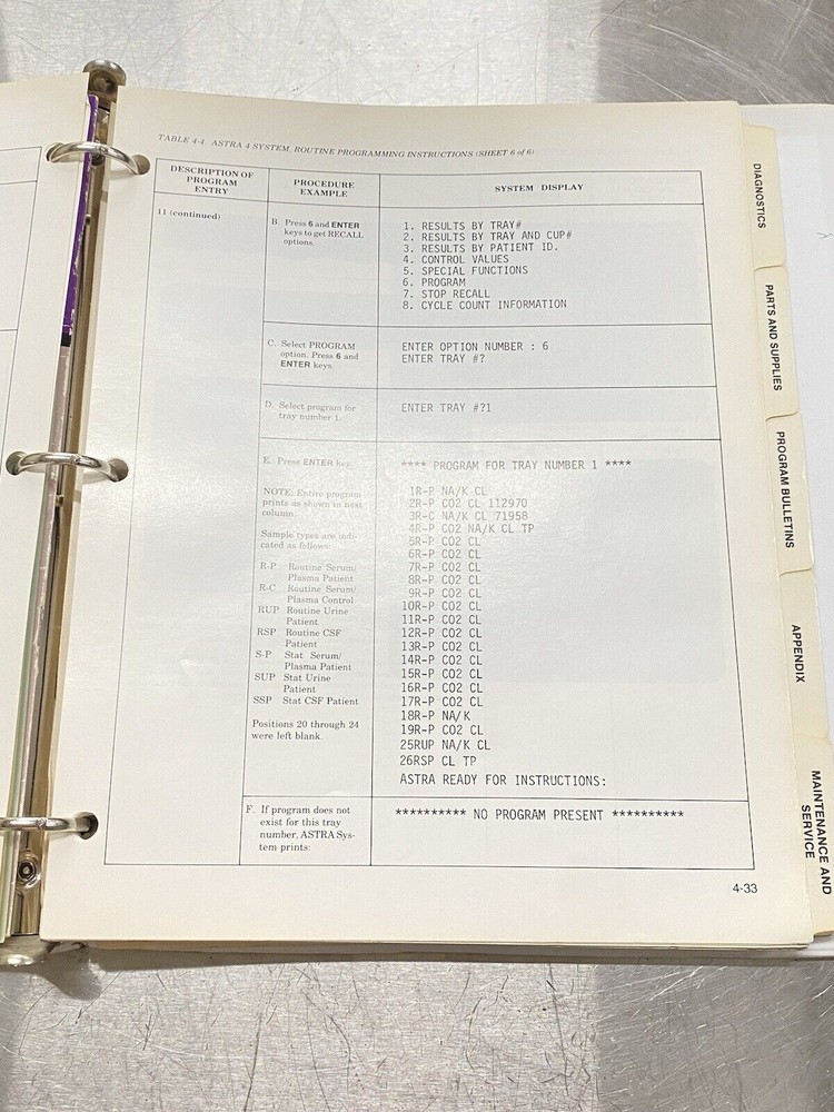Beckman Astra Automated Stat/routine Analyzer System - Users Guide / Manual