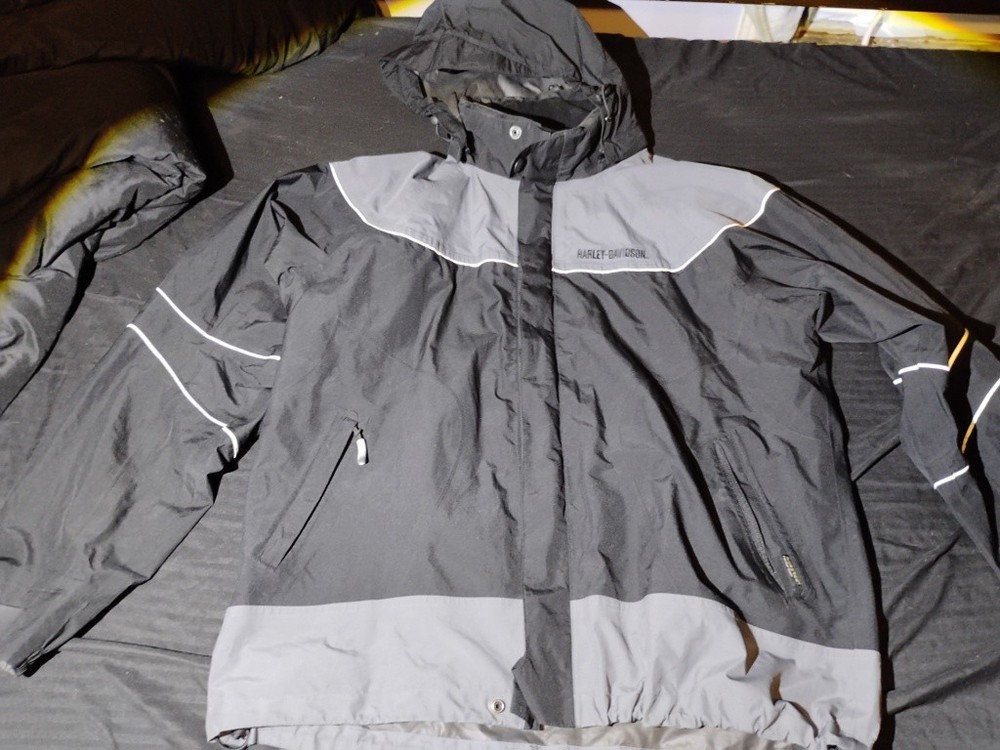 Harley Davidson Black/Gray Rain Jacket M