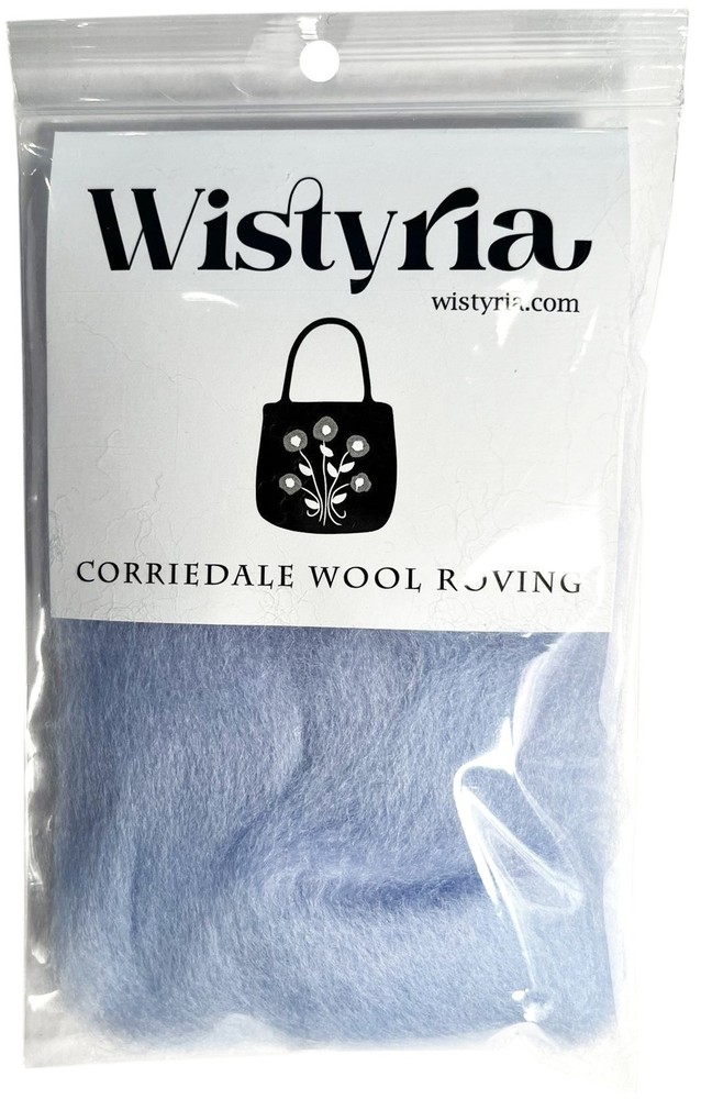 Wool Roving 12" .22oz Sky Blue