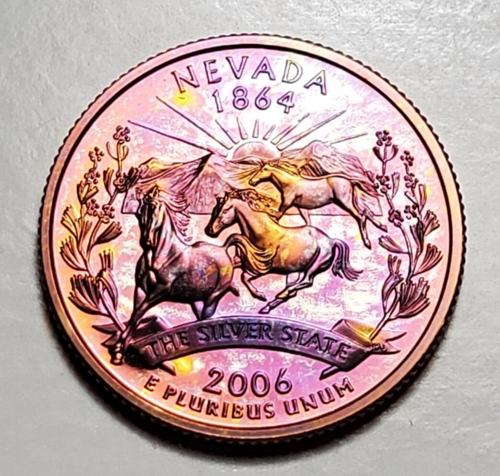 TONED 2006 S NEVADA STATE QUARTER CLAD PROOF UNC #C4512
