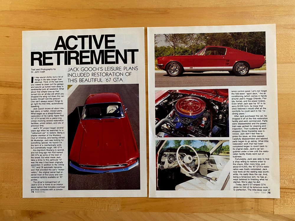 1989 Print Article 1967 GTA Fastback