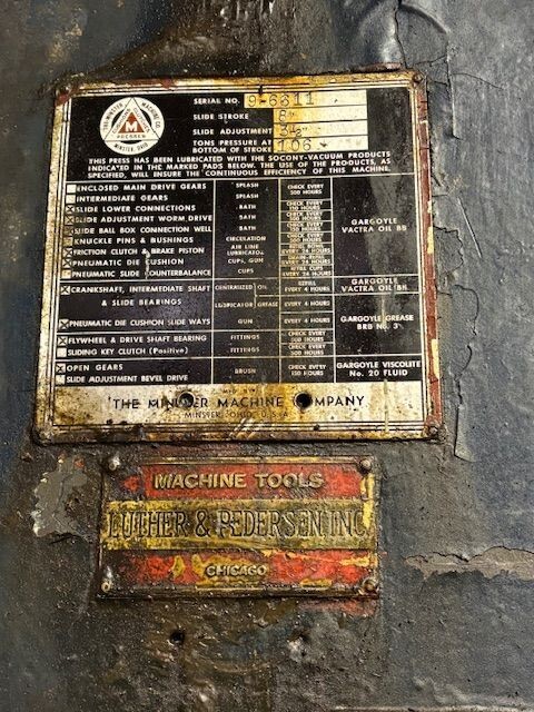 106 TON MINSTER PUNCH PRESS