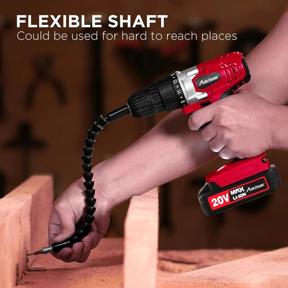 Lightweight 20V Cordless Drill Set with 22 Accessories for DIY Projects