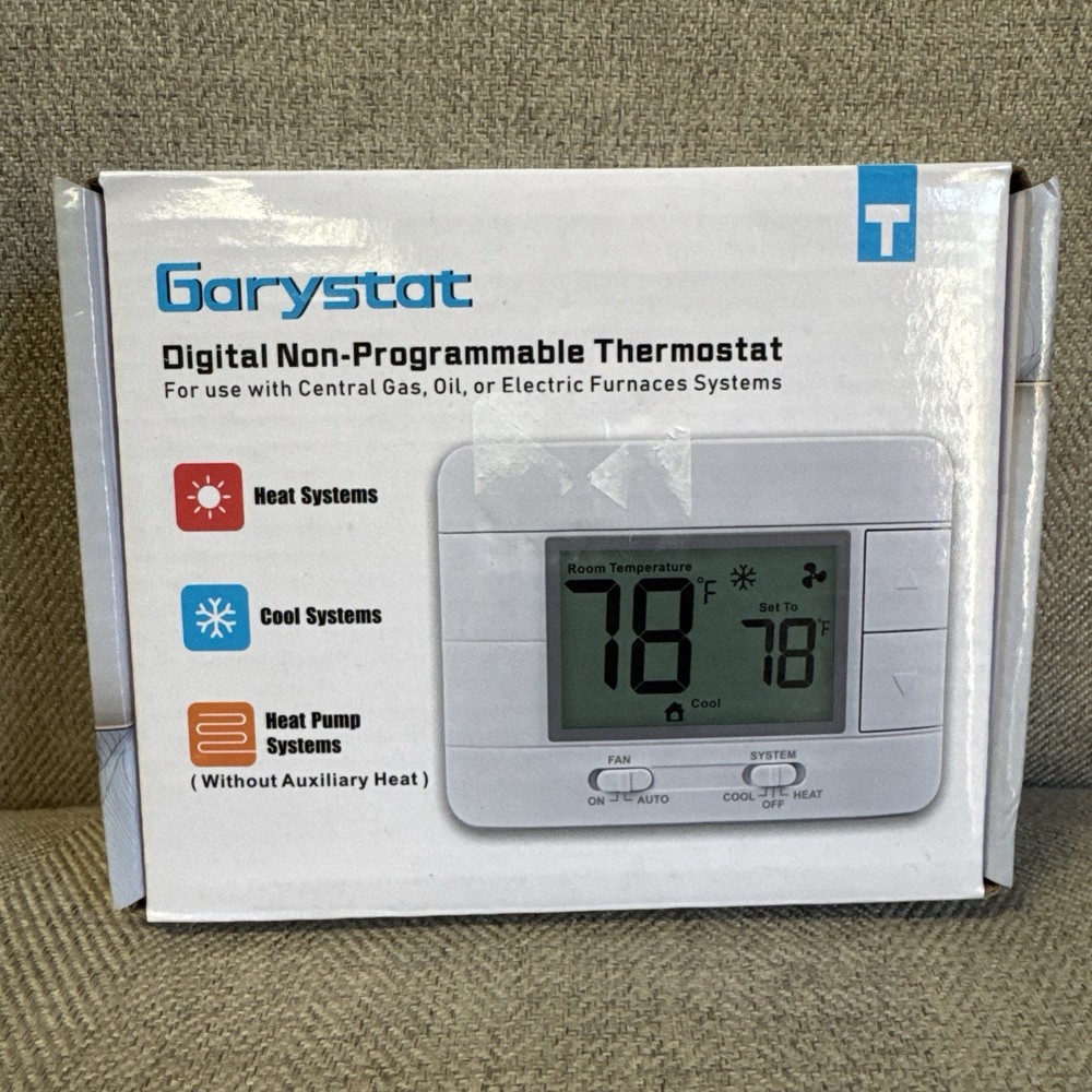 NIB Garystat Single Stage Digital Non-Programable Thermostat G701