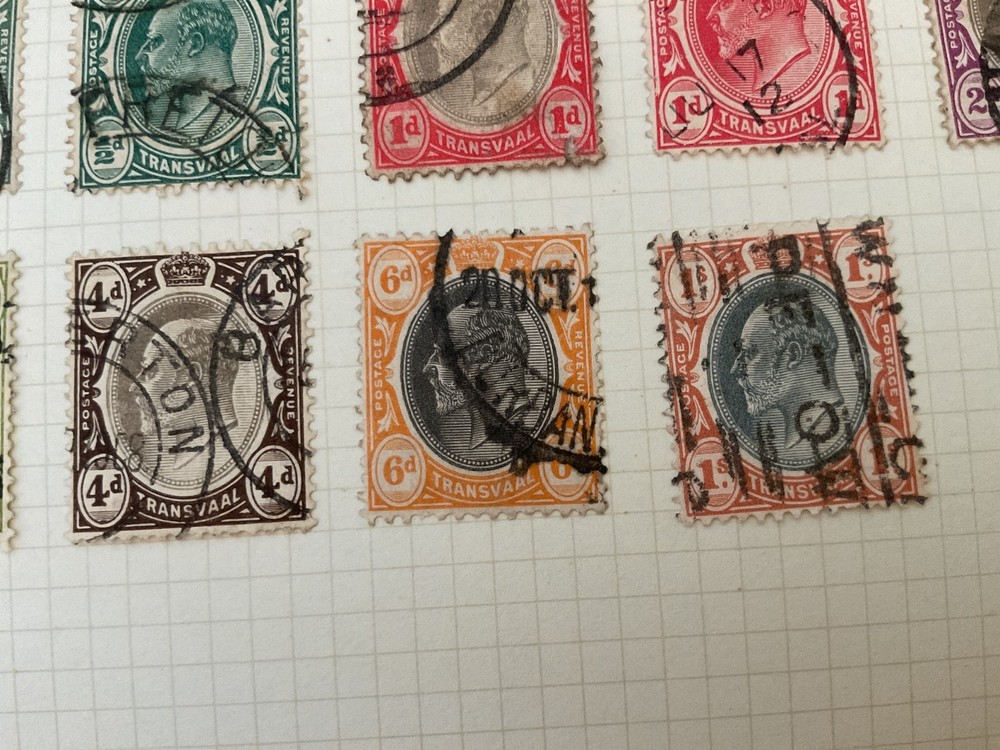 Transvaal stamps on folded page B1141
