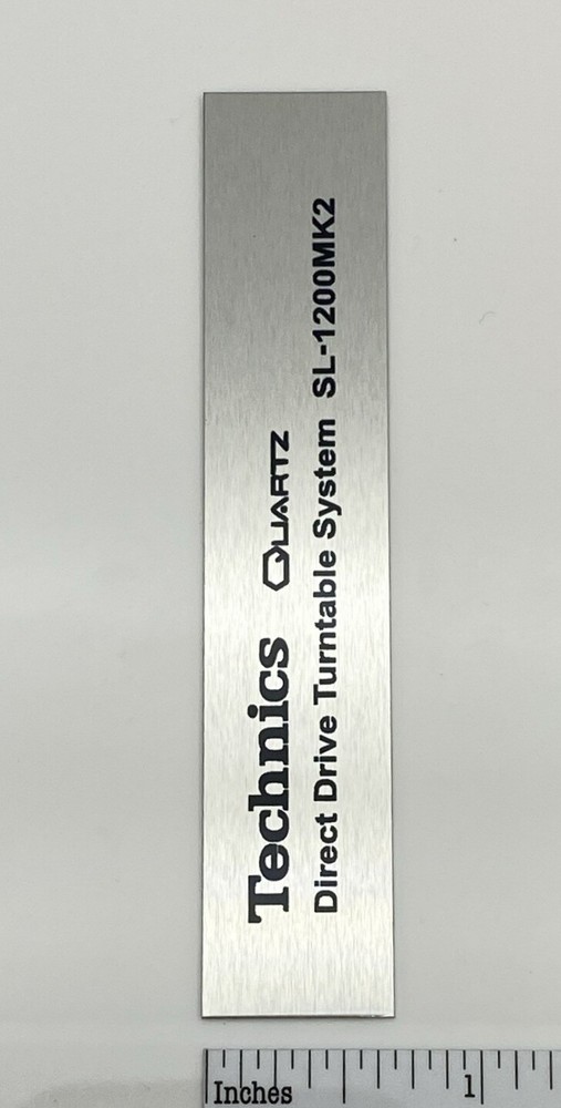 Technics SL-1200MK2 Turntable Replacement Badge Custom Made Silver Aluminum